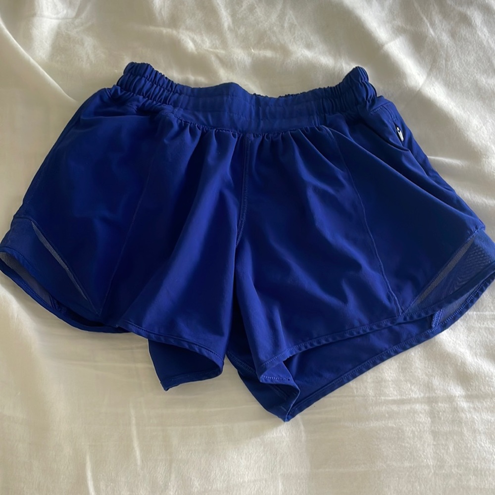 Lululemon size 2 TALL 4 inch royal blue hotty hot shorts